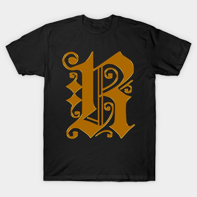 Golden Letter R T-Shirt by The Black Panther